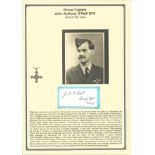 Group Captain John Anthony O'Neill DFC. Small signature piece. Set on superb descriptive biography