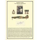 Squadron Leader Tony Garforth Pickering Ae. Small signature piece. Set on superb descriptive