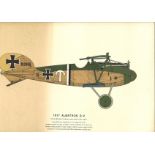 World War One print 14x18 colour print picturing 1917 Albatross D. V 180hp Mercedes 6 Cylinder water