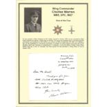 Wing Commander Charles Warren DFC, MBE, MiD*. Signed handwritten letter. Set on superb descriptive