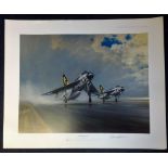 Aviation 27x32 print titled Thunder and Lightning signed in pencil by the artist Gerald Coulson.