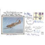 50th Anniversary Battle of Britain multi signed FDC 11 signatures includes Wg Cmr J Barnes 600