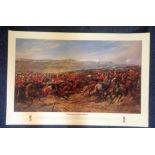 Historical print The Charge of the Heavy Brigade 25th October 1854 approx 34x25 by the artist G.