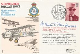 Sir Arthur T. Harris Bt GCB OBE AFC LLD signed No. 101 Squadron RAF 30th Anniversary of V J Day 15th