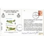 F O Michael Wainwright signed flown FDC 40th Anniversary of the Battle of Britain 1940 1980 double