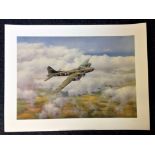 World War II 18x24 print titled Memphis Belle by the artist Kenneth B Hancock picturing the American