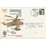 John Morton signed Farnborough International 1974 Westland Helicopters cover. Flown in the flying