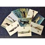 Aviation postcard collection includes 10 squadron print cards such as North American Mustang I No