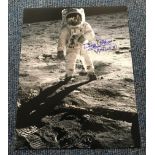 Buzz Aldrin signed 16 x 12 inch colour photo, Stunning visor image of him on the moon.