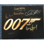 James Bond multiple signed 16 x 12 inch colour photo inc Roger Moore, George Lazenby