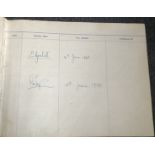 Queen Elizabeth, Winston Churchill, Admirals signed Royal Tournament Visitors book held at Olympia