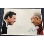 Dalai Lama signed stunning 16 x 12 inch colour portrait photo.