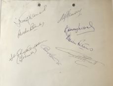 1966 World Cup signed page inc Bobby Moore, Gordon Banks, Alf Ramsey, Bobby Charlton