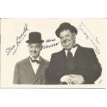 Laurel and Hardy signed 6 x 4 inch b/w photo inscribed Hello Sandra.