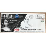 Apollo XI crew TWA cover signed by Neil Armstrong Buzz Aldrin Michael Collins