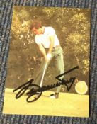 Seve Ballesteros signed 6 x 4 inch colour La Manga Country club colour golf action photo.