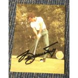 Seve Ballesteros signed 6 x 4 inch colour La Manga Country club colour golf action photo.