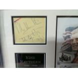 Mike Hawthorn, John and Gordon Cooper signed autograph album page framed and mounted with photo