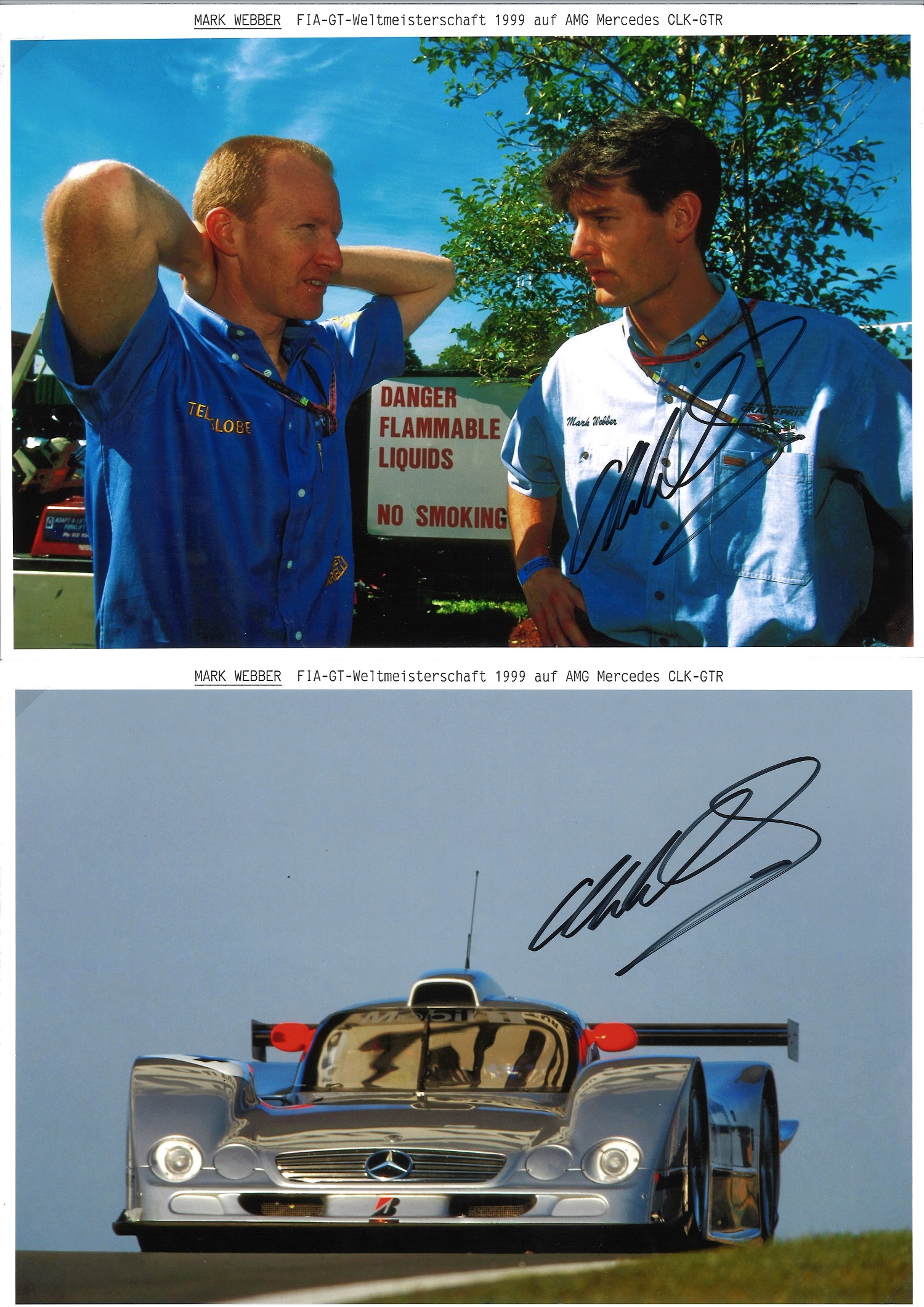 Mark Webber Motor Racing signed photo collection