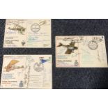 Great War fighter aces signed collection of three RAF covers with 14+ German pilots