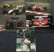 Formula One Motor Racing World Champions signed collection. Five 12 x 8 inch colour photos