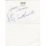 Apollo XI Neil Armstrong, astronaut Scott Carpenter and Isaac Asimov signed P&O Canberra note paper.