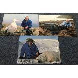 Sir David Attenborough three superb signed 12 x 8 colour Nature photos.