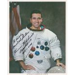 Apollo Astronaut Harrison Schmitt signed 10 x 8 inch colour photo