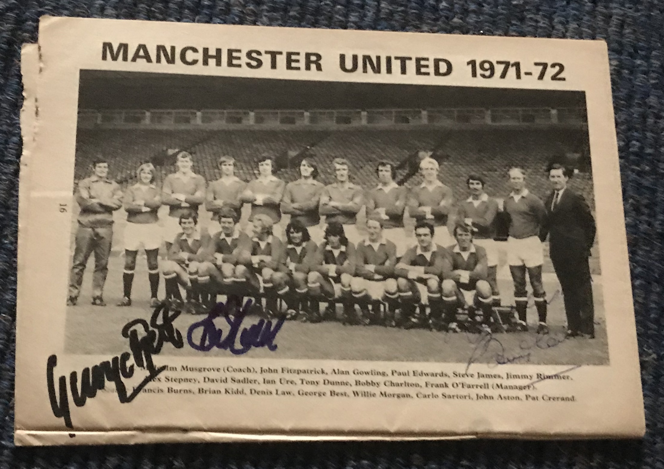 Man Utd legends multiple signed Football Chelsea 1971 programme v Man United. - Image 2 of 2