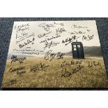 Dr Who 16x12 multi signed photo signed by 18 stars from the iconic BBC SCI Fi series