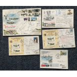 Battle of Britain fighter pilot collection. Over 50 different autographs on five RAF covers,