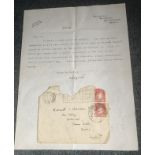 William Butler Yeats typed signed letter 1934 with original mailing envelope