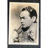 Edward G Robinson signed 7 x 5 inch sepia photo, inscribed Best Wishes to Jeanne Platt.