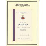 Maurice Harold Macmillan signed 1939 Grenadier Guards dinner menu