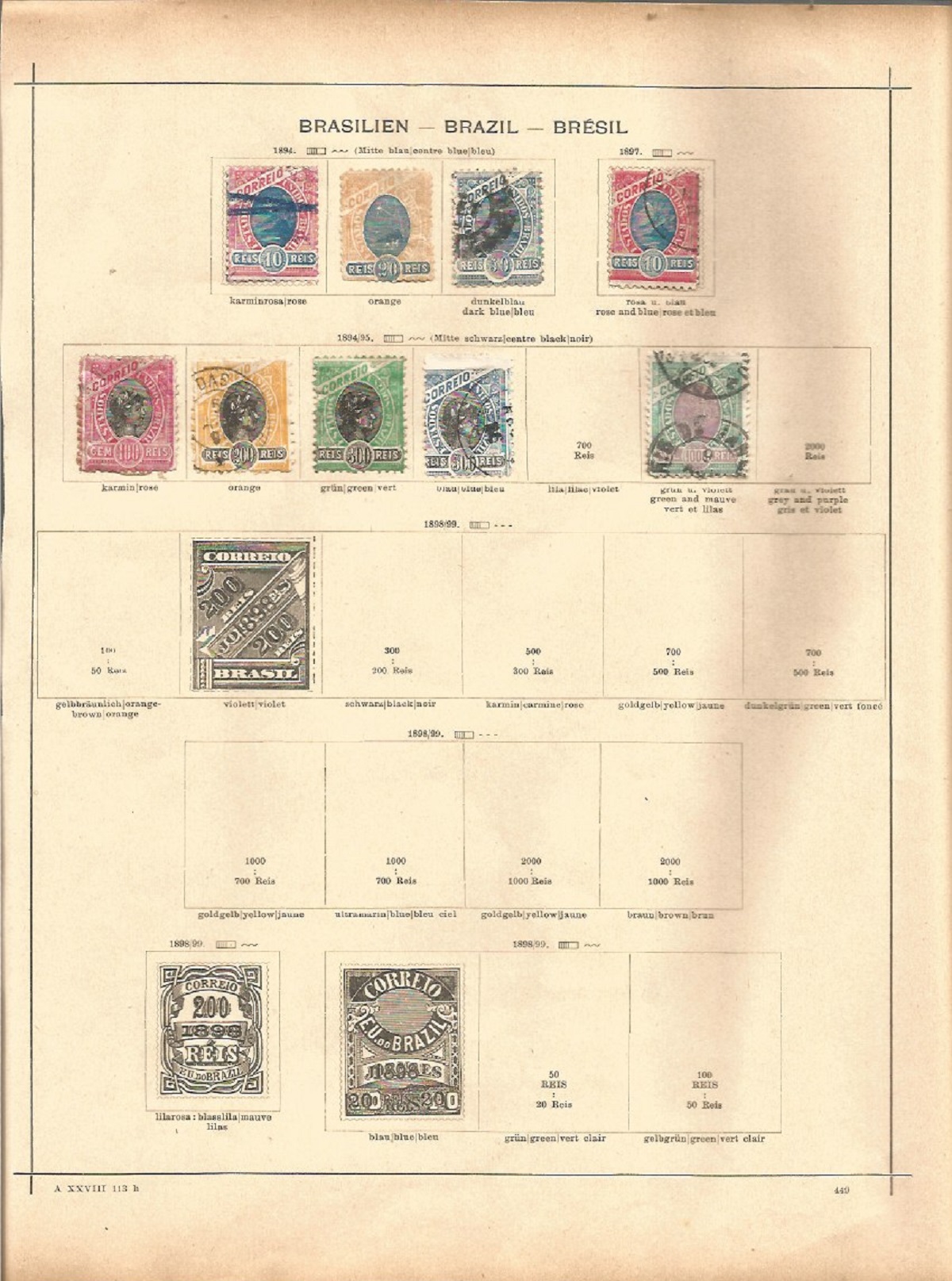 Brazilian stamp collection on 6 pages. 34 stamps mainly before 1900. Good condition. We combine - Image 3 of 3