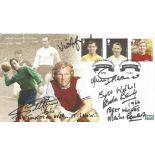 Jimmy Armfield, Jimmy Greaves, Gordon Banks, Martin Peters and Geoff Hurst signed Football Heroes