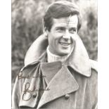 Roger Moore signed 10x8 black and white photo. Sir Roger George Moore KBE (14 October 1927 - 23