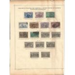 USA used stamp collection on old album page. 1893. Cat value £150. Good condition. We combine