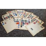 Europe and Scandinavia stamp collection on 26 loose album pages. Includes Sweden, Denmark,