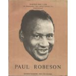 Paul Robeson UNSIGNED souvenir programme. Few annotations inside. All autographs come with a