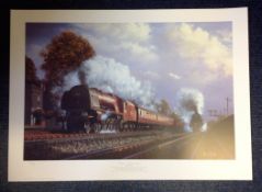 Railway Print 20x28 approx titled Duchess on Camden Bank limited edition 210/850 signed in pencil by