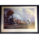 Railway Print 20x28 approx titled Duchess on Camden Bank limited edition 210/850 signed in pencil by