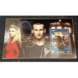 Billie Piper Christopher Eccleston signed Dr Who DVD sleeve mounted