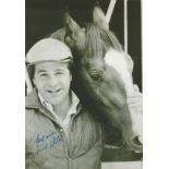 Horse Racing Sir Michael Stoute signed black and white colour photo pictured with the legendary