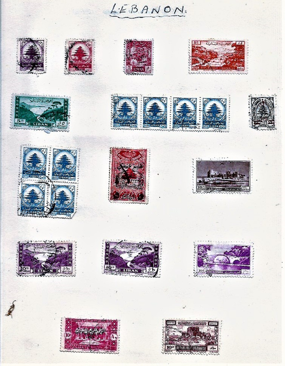 World stamp collection on 7 loose album pages. Includes Lebanon, Syria and more. Good condition. - Image 2 of 3