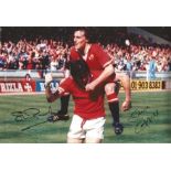 MAN UNITED 1977, football autographed 12 x 8 photo, a superb image depicting STEVE COPPELL leaping