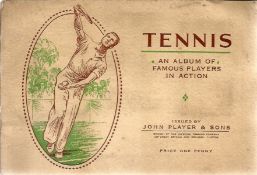 Tennis cigarette card collection in album from John player and sons. 50 cards full set from 1936.