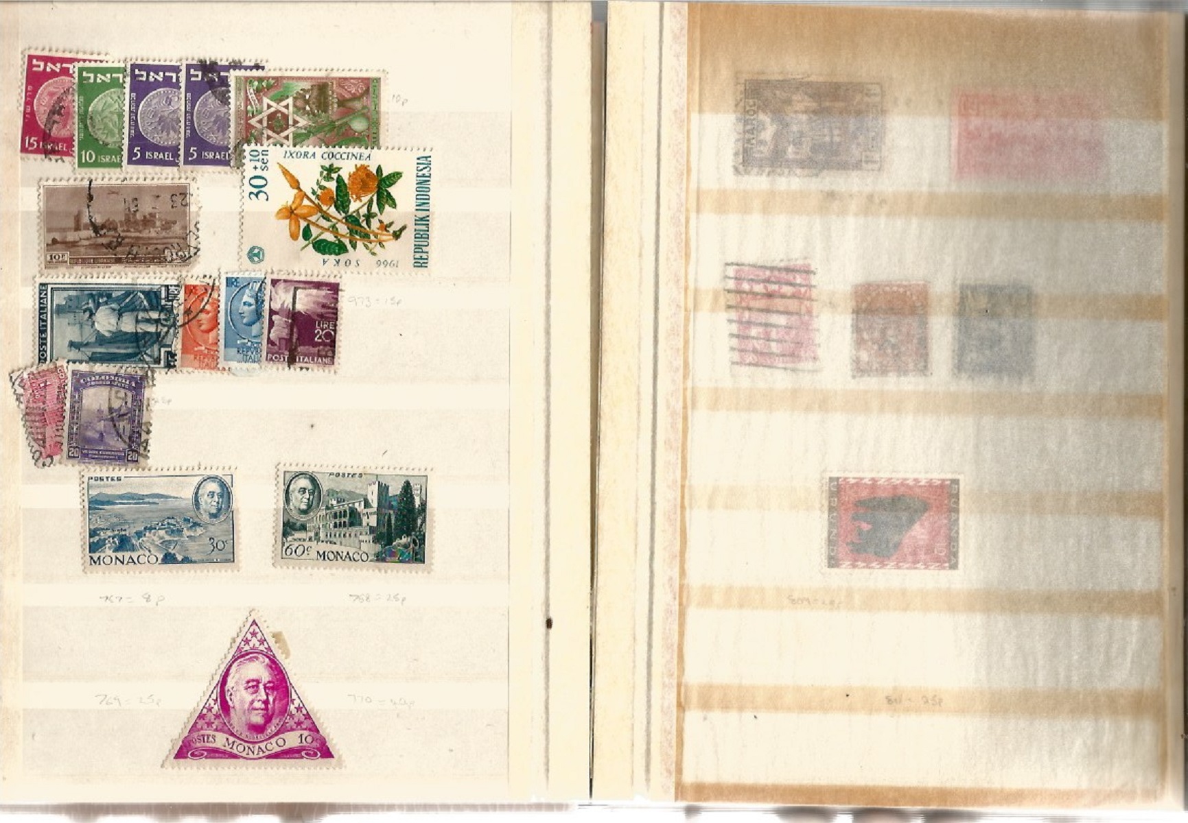 World stamp collection in small stockbook. 14 pages, varying degrees of fullness. Good condition. We - Image 2 of 2