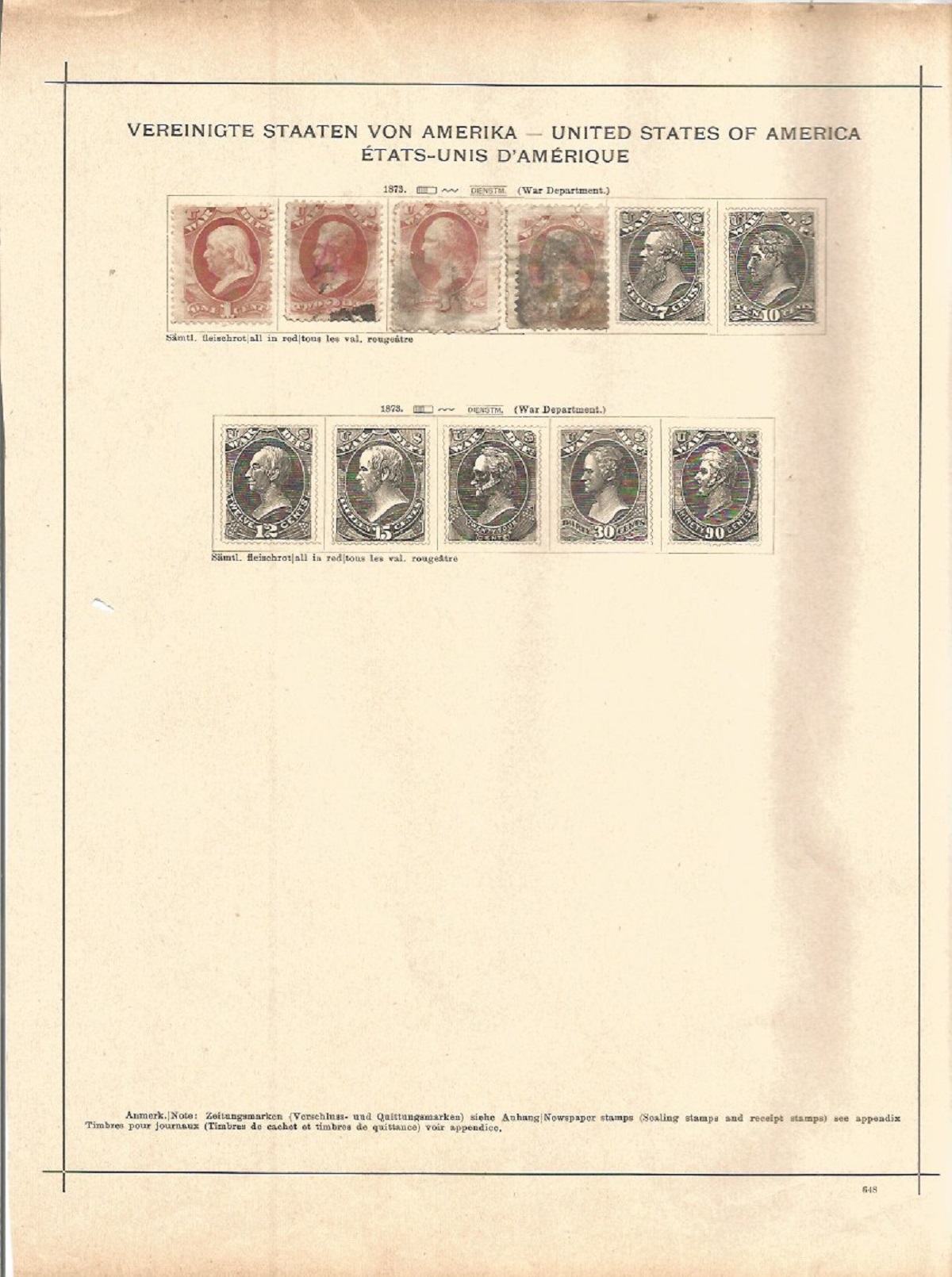 8 USA revenue stamps. 1873/1878. Good condition. We combine postage on multiple winning lots and can