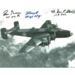 World War Two Lancaster Bomber multi signed 10x8 black and white photo signatures include Ron Brown,